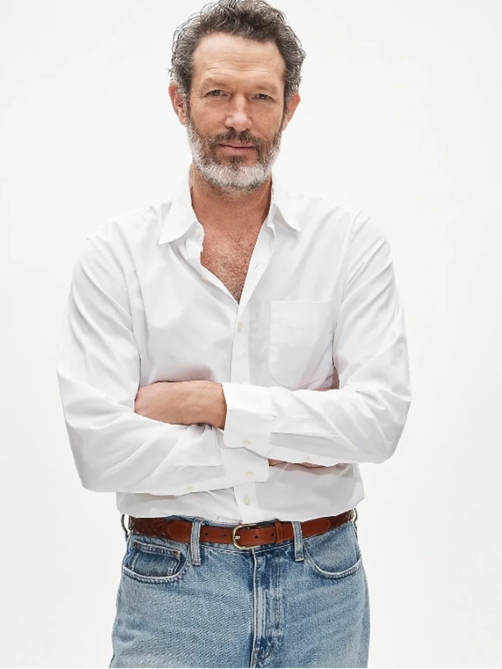 J crew white Poplin shirt with button-down collar
